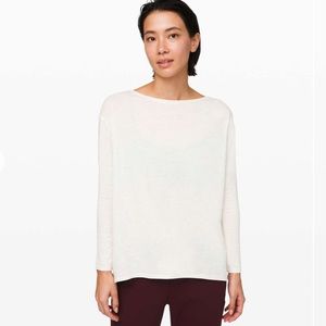 Lululemon Back In Action Long Sleeve Heathered Dove Grey